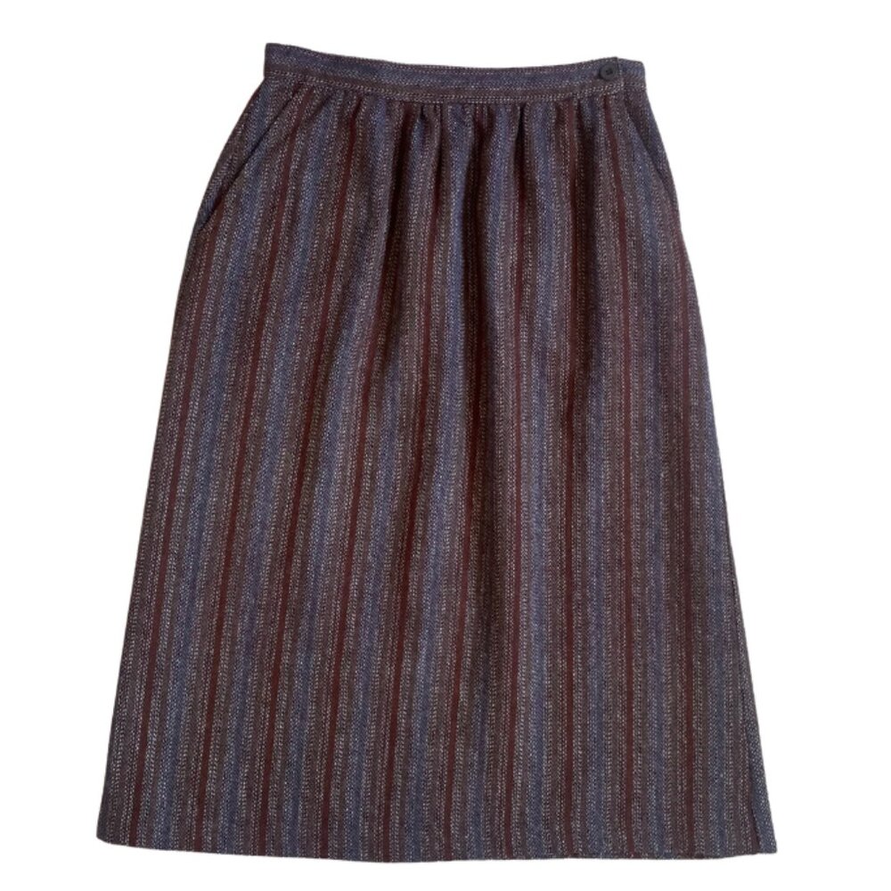 vintage oscar de la renta tweed wool midi skirt size 5